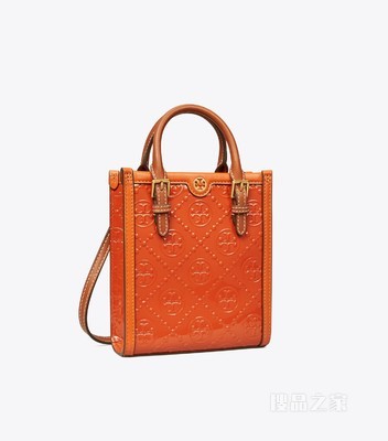 T Monogram 迷你压花漆皮托特包 春日红