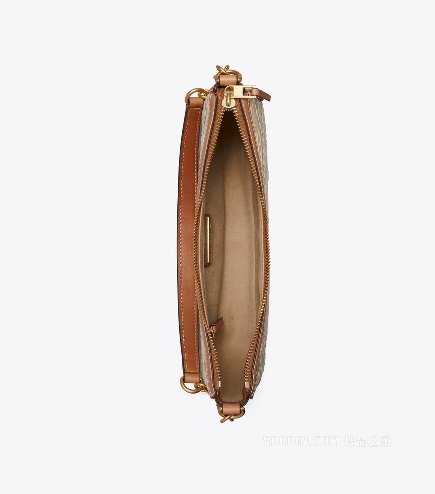 T Monogram Studio 压花漆皮手袋 石白色