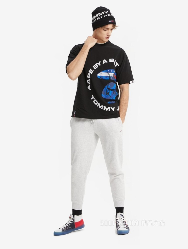 Tommy【AAPE联名】22新款春夏纯棉迷彩印花LOGO短袖T恤DM0DM13725
