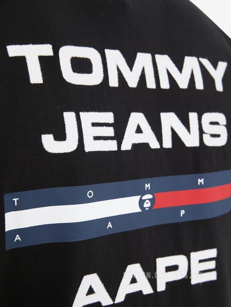 Tommy【AAPE联名】22新款春夏纯棉迷彩印花LOGO短袖T恤DM0DM13725