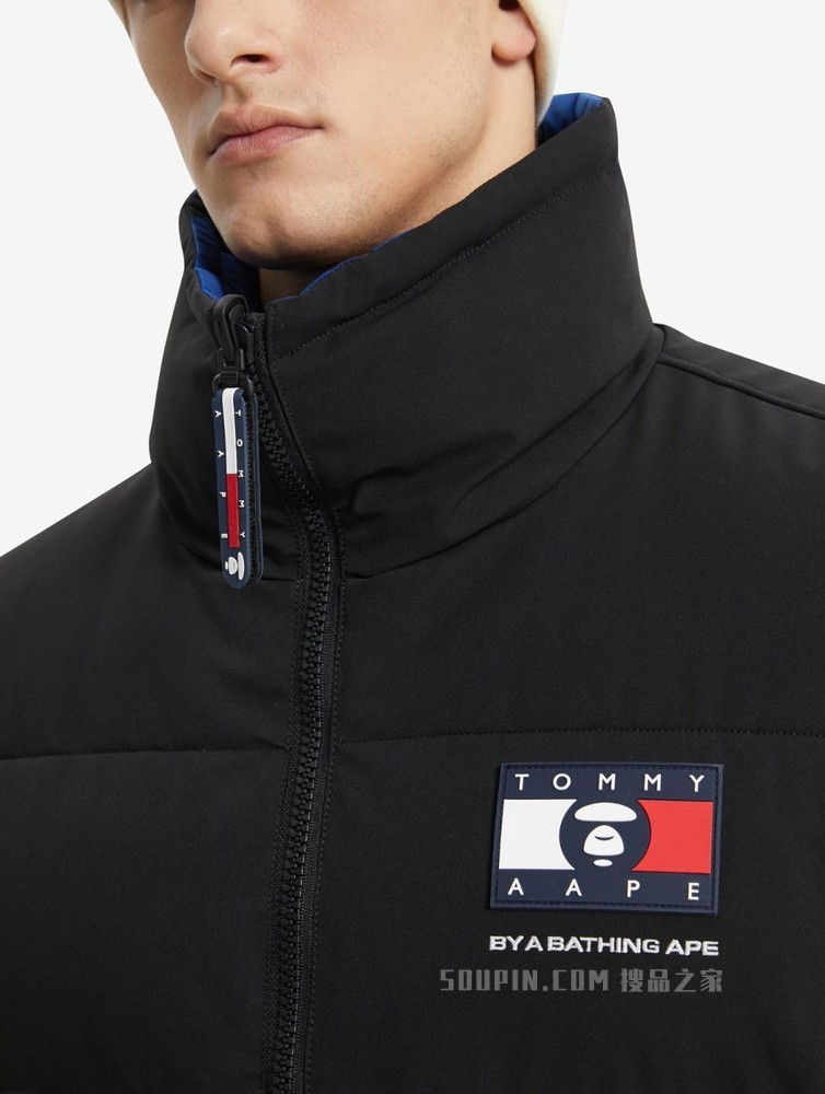 Tommy【AAPE联名】22新款春季潮流两面穿迷彩LOGO铺棉马甲13721