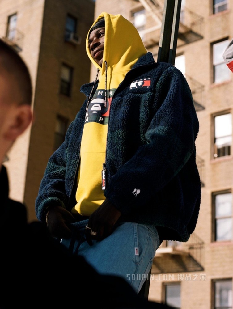 Tommy【AAPE联名】22新款春季二合一仿羊羔绒内胆夹克外套13720