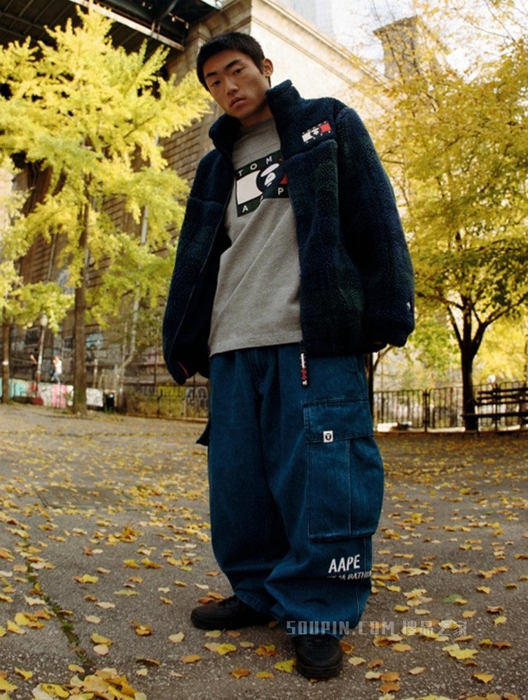 Tommy【AAPE联名】22新款春季二合一仿羊羔绒内胆夹克外套13720