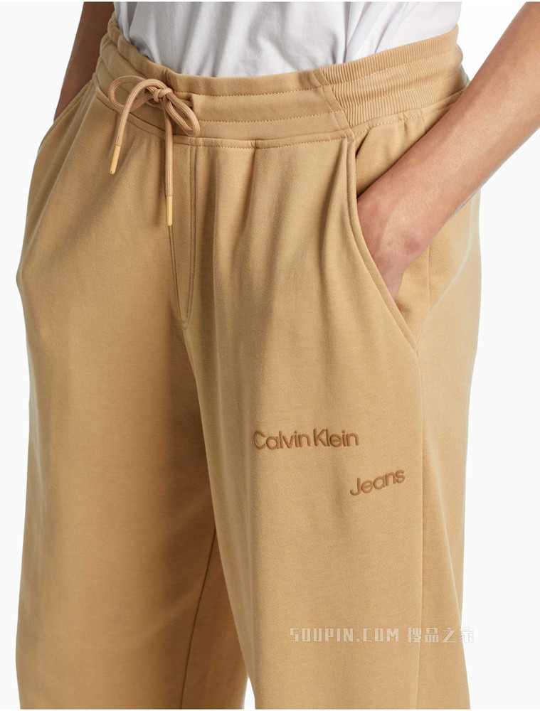 【预估到手价1000】【520礼物】Calvin Klein 22春夏男女款抽绳腰束脚简约LOGO休闲裤J400144