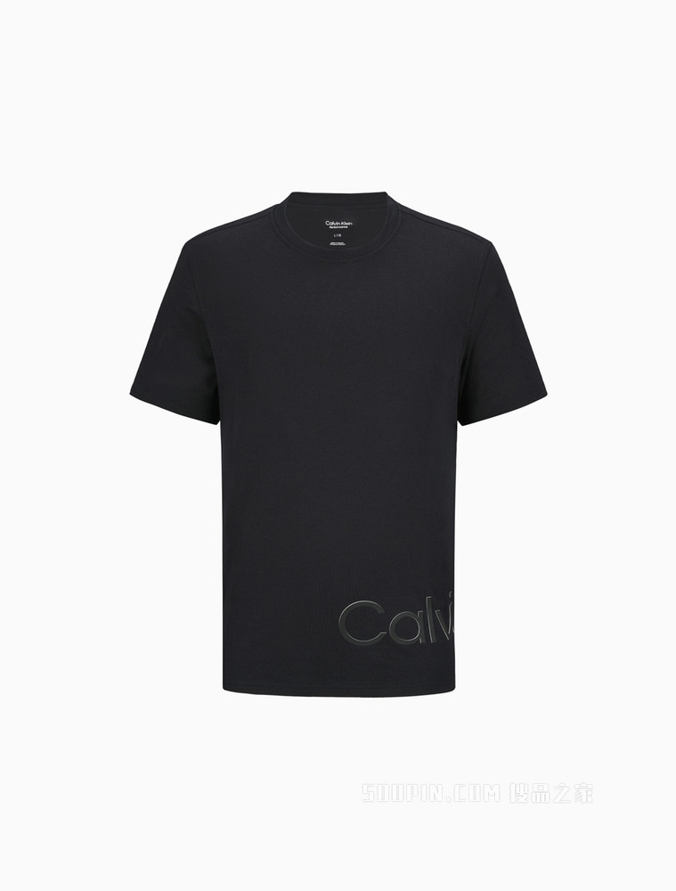 Calvin Klein 22春夏男士运动休闲圆领醒目贴胶大LOGO短袖T恤4MS2K111