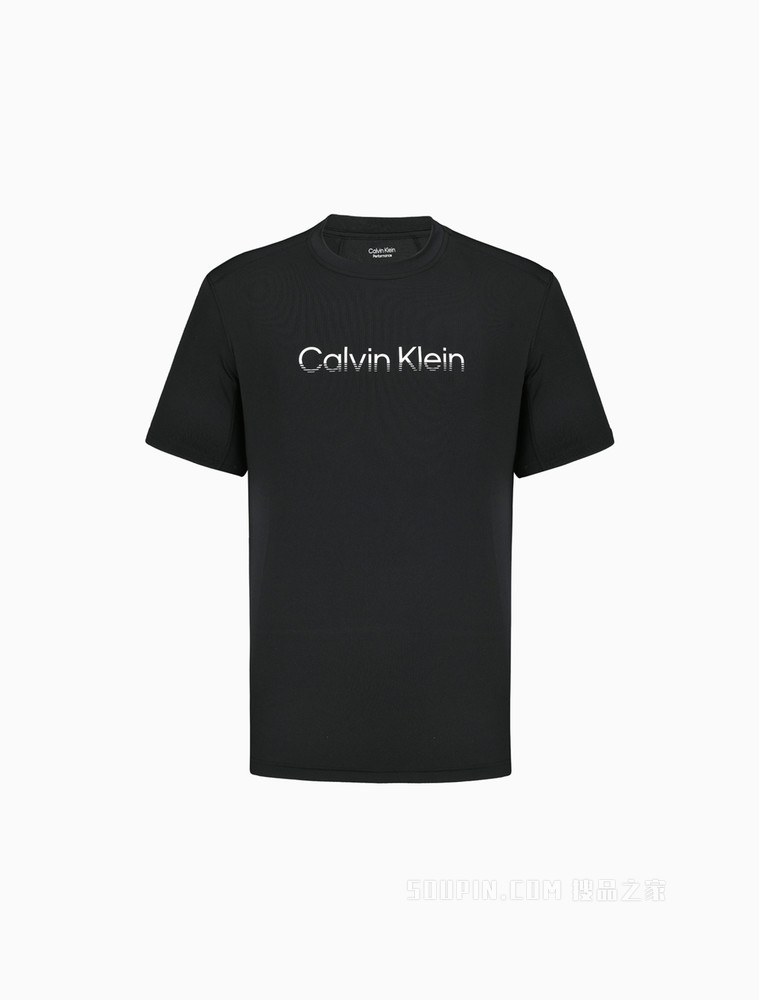 Calvin Klein 22春夏男士透气网眼拼接循环LOGO织带运动短袖T恤4MS2K113