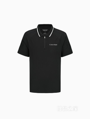 【预估到手价630】Calvin Klein 22春夏男士休闲拉链翻领循环LOGO织带短袖Polo衫4MS2K112