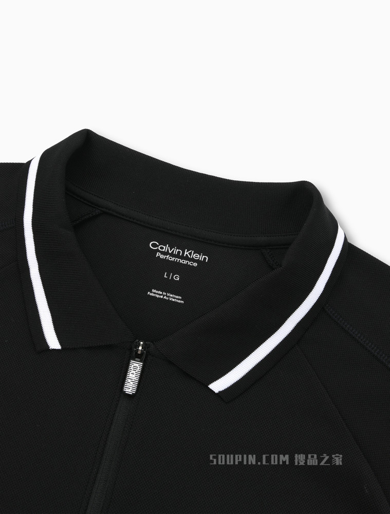 【预估到手价630】Calvin Klein 22春夏男士休闲拉链翻领循环LOGO织带短袖Polo衫4MS2K112