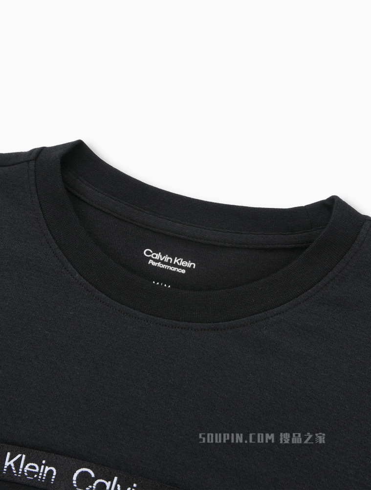 【预估到手价630】Calvin Klein 22春夏女士时尚透气圆领拼接LOGO织带宽松连衣裙4WS2D902