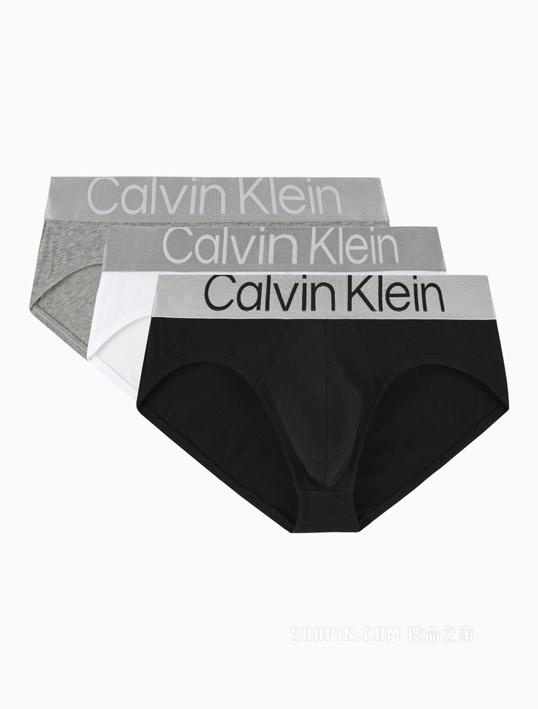 Calvin Klein 22春夏新款男士三条装醒目大LOGO棉质透气三角内裤NB3129