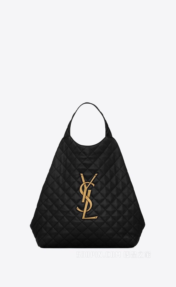 ICARE加大号绗缝羊皮革购物袋