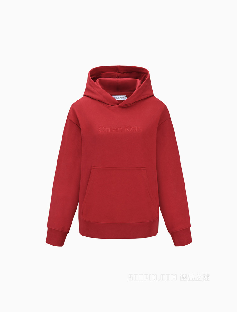 【预估到手价900】Calvin Klein 22春夏女士时尚纯棉连帽简约刺绣LOGO套头卫衣40WH106