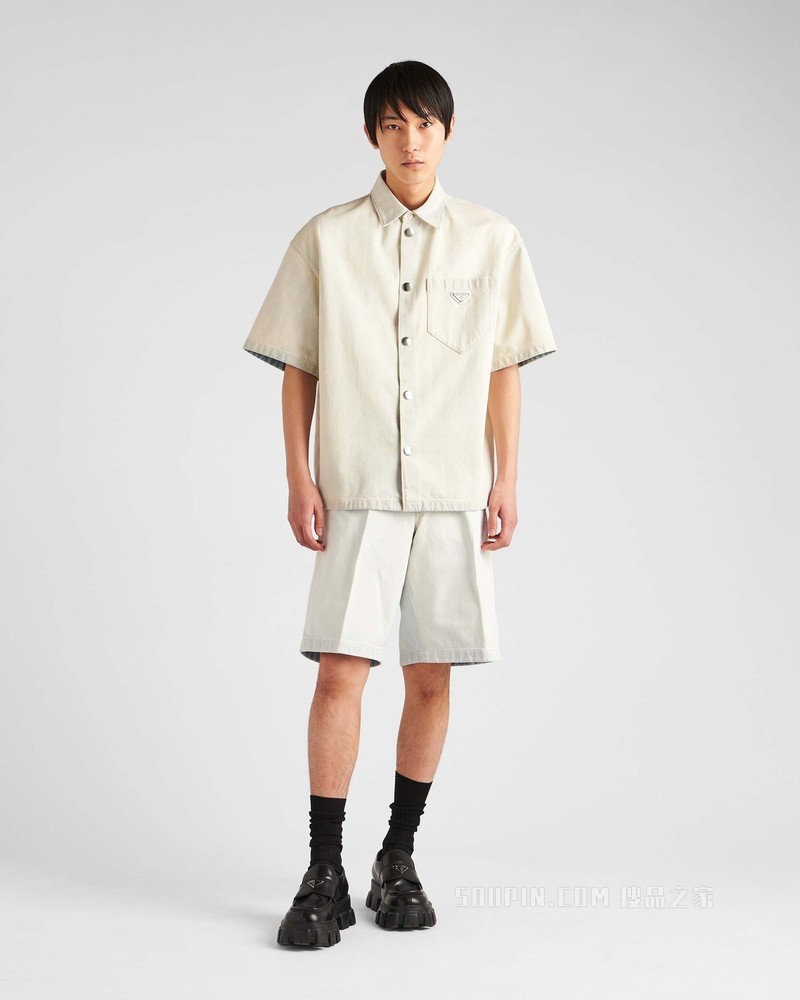 牛仔布百慕大短裤