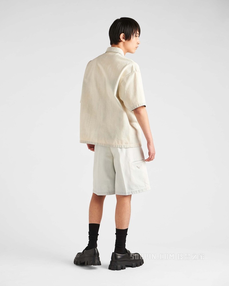 牛仔布百慕大短裤