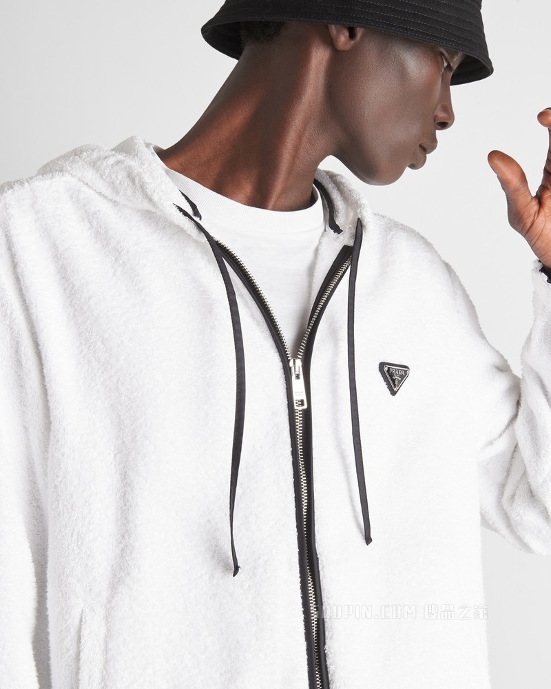 毛圈织物连帽外套