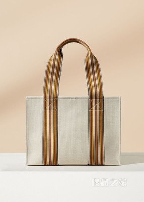 The Suitcase Stripe 托特包 棉 , 亚麻