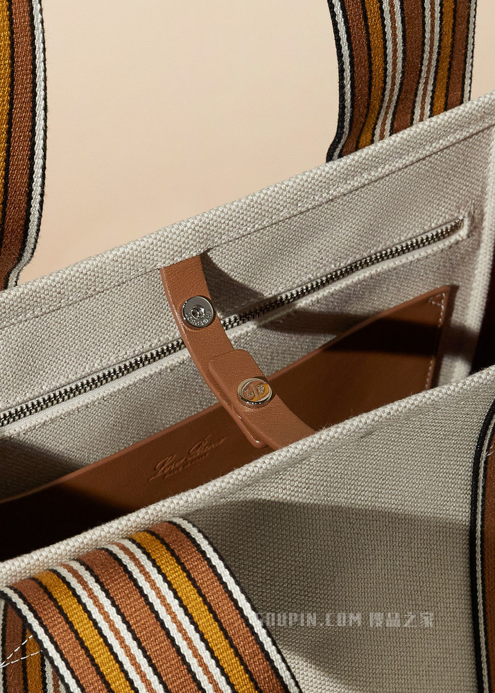 The Suitcase Stripe 托特包 棉 , 亚麻