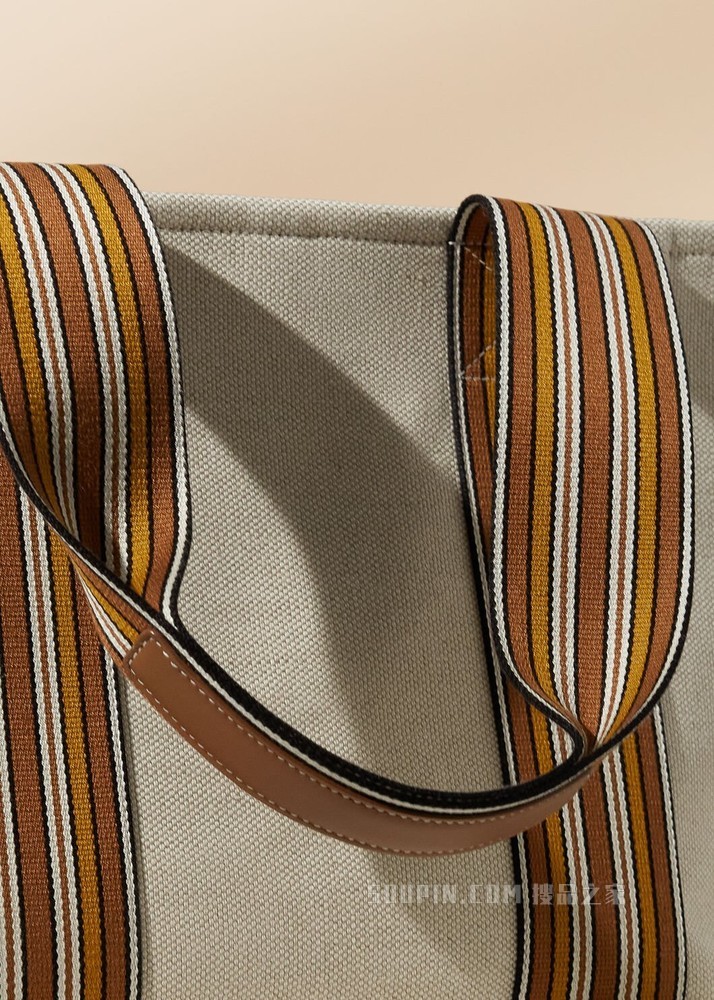 The Suitcase Stripe 托特包 棉 , 亚麻
