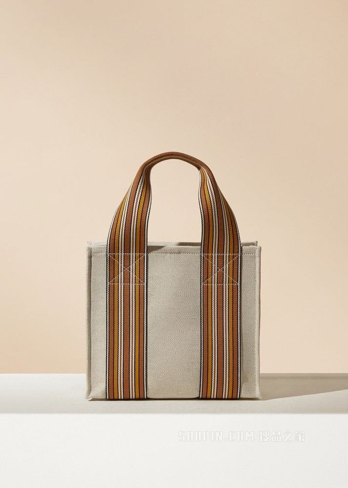 The Suitcase Stripe 托特包 棉 , 亚麻