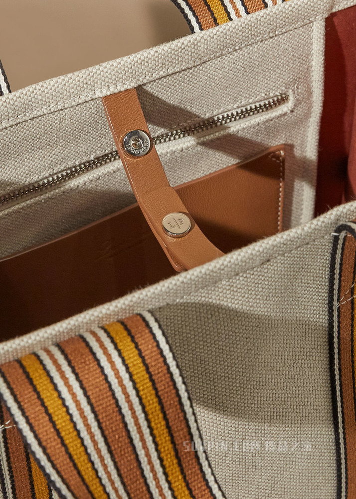 The Suitcase Stripe 托特包 棉 , 亚麻