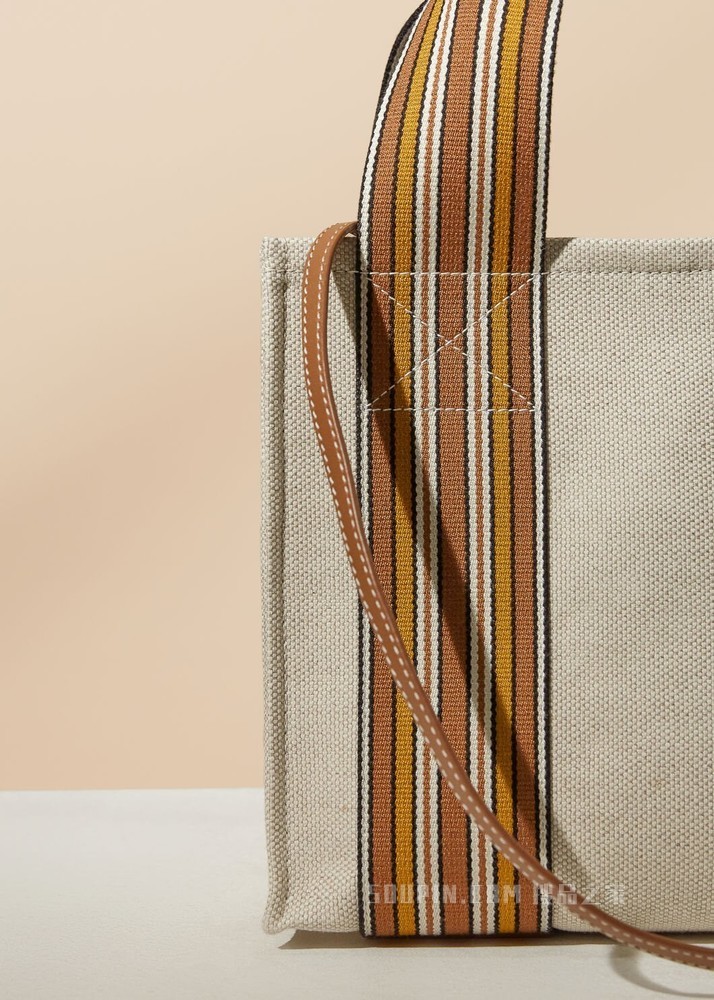 The Suitcase Stripe 托特包 棉 , 亚麻