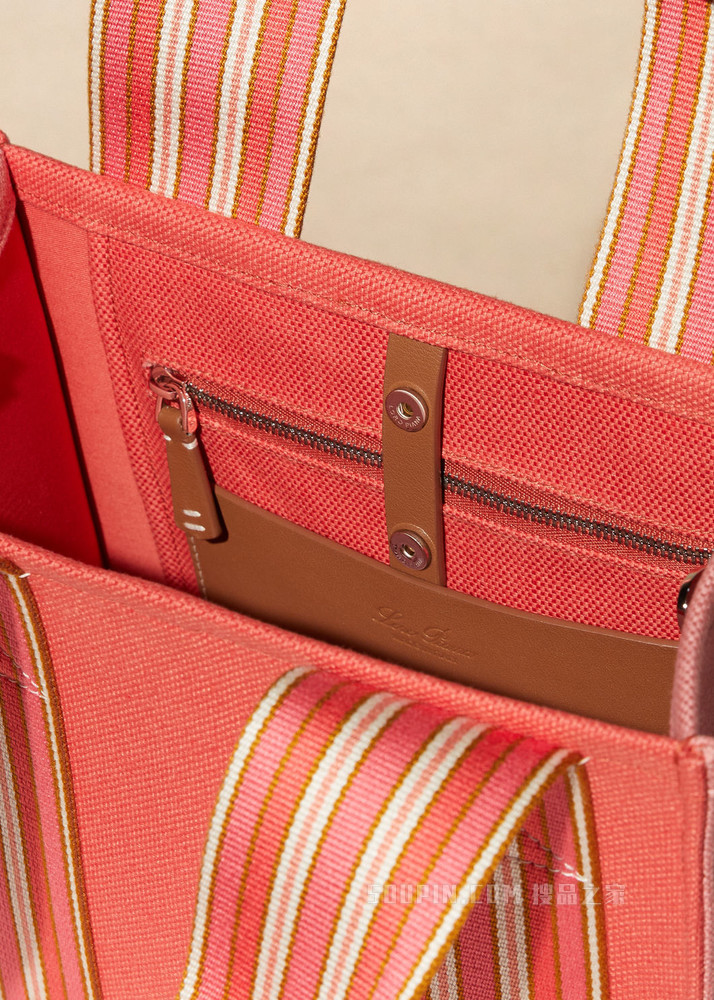 The Suitcase Stripe 托特包 棉 , 亚麻