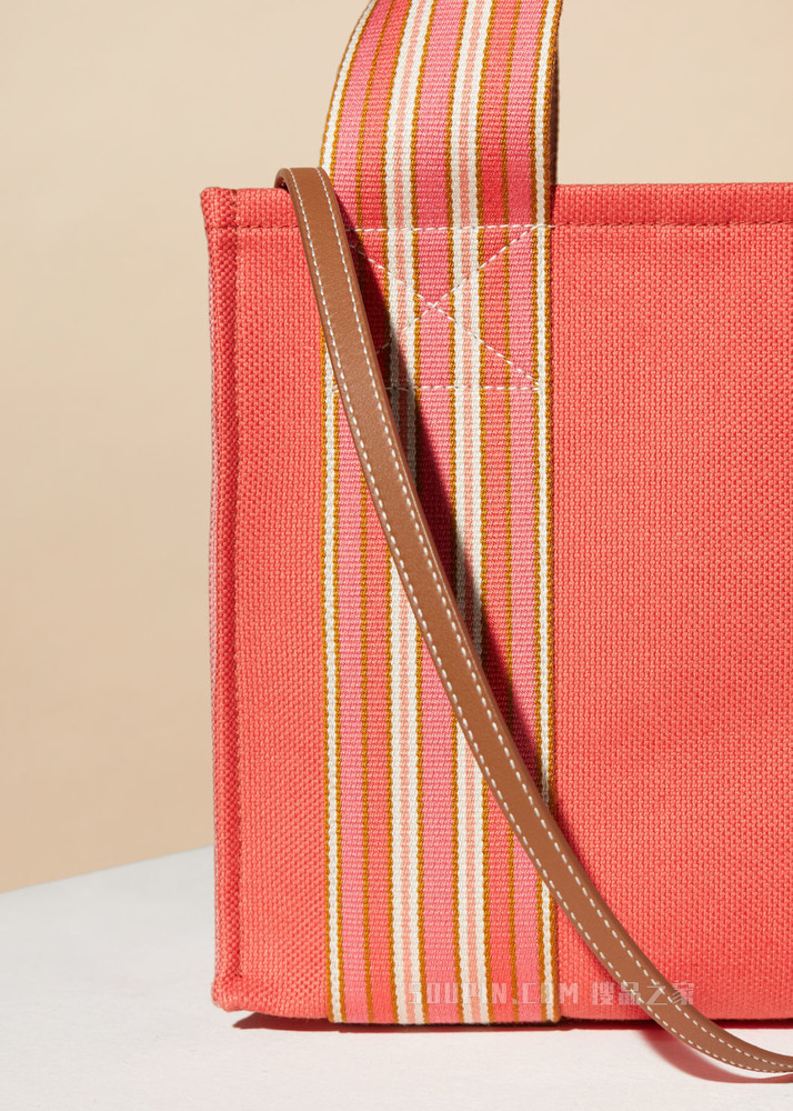The Suitcase Stripe 托特包 棉 , 亚麻