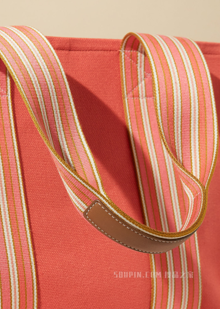 The Suitcase Stripe 托特包 棉 , 亚麻