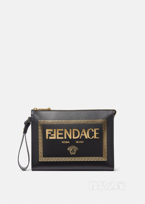 Fendace Logo皮革手拿包