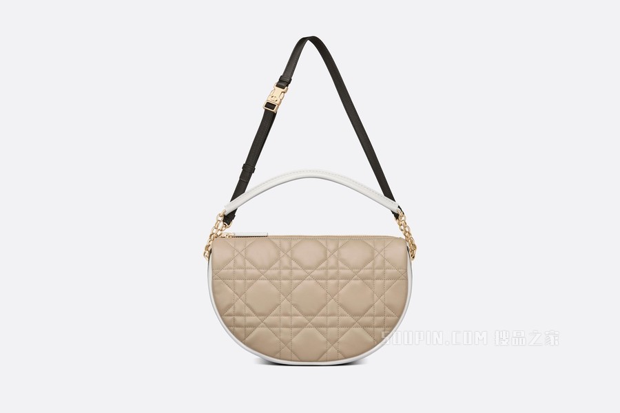 中号 Dior Vibe Hobo 手袋 米色羊皮革超大藤格纹