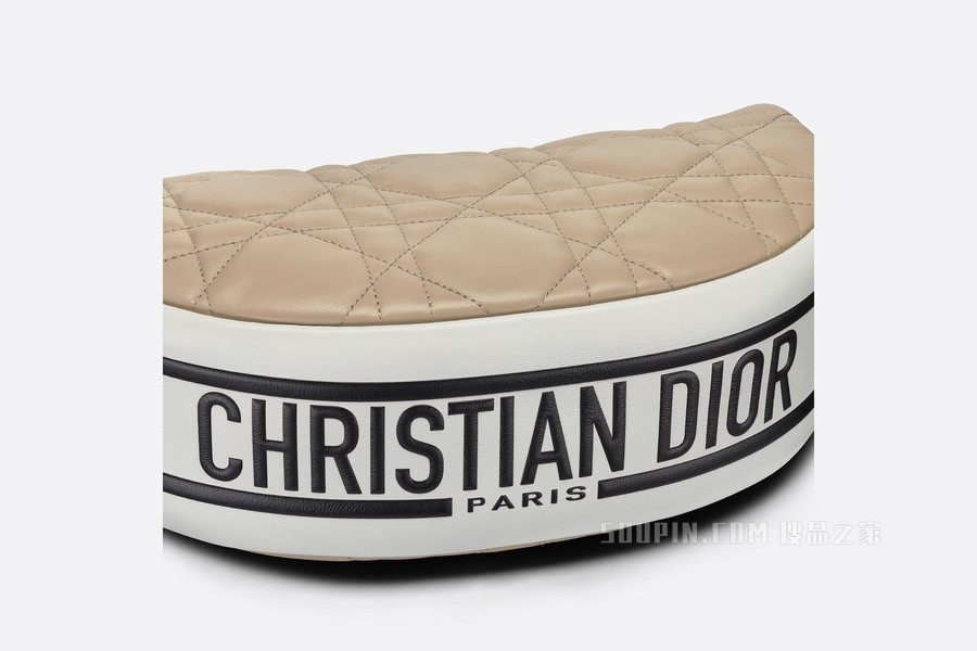 中号 Dior Vibe Hobo 手袋 米色羊皮革超大藤格纹