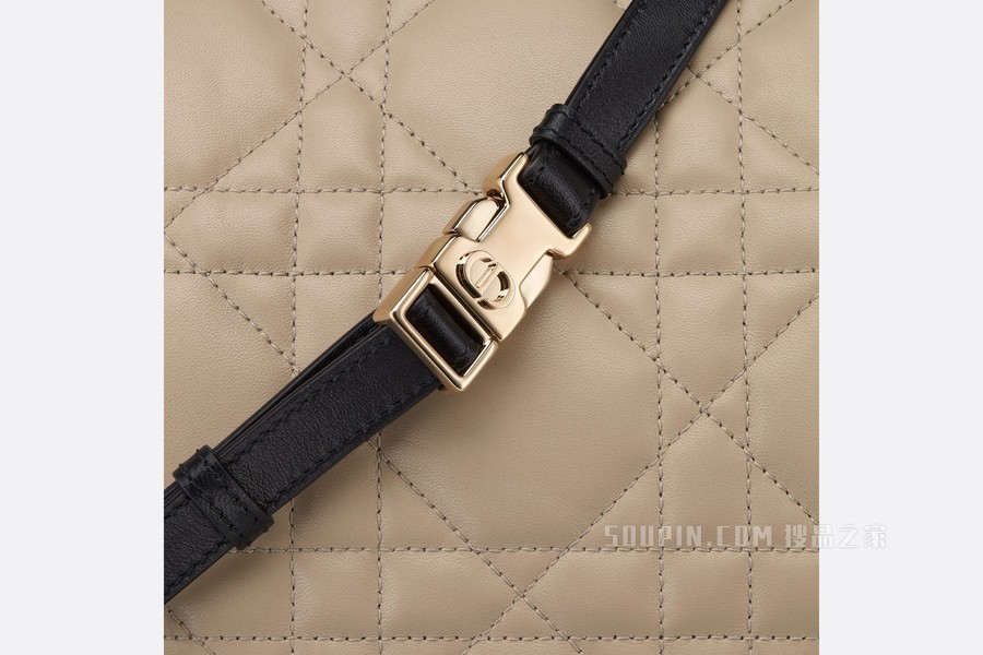 中号 Dior Vibe Hobo 手袋 米色羊皮革超大藤格纹