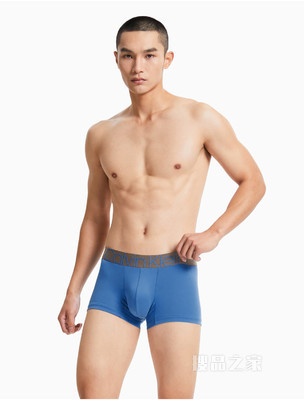 【炫光引力带】Calvin Klein 男士光泽目LOGO腰边细滑透气平角内裤NB2540