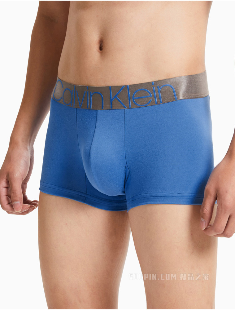 【炫光引力带】Calvin Klein 男士光泽目LOGO腰边细滑透气平角内裤NB2540