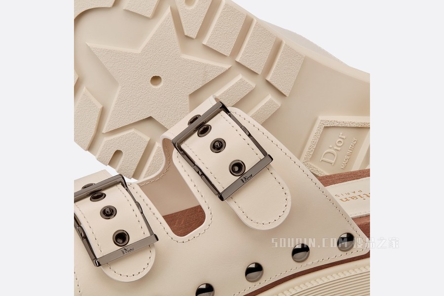 Diorquake 饰带凉鞋 白色牛皮革