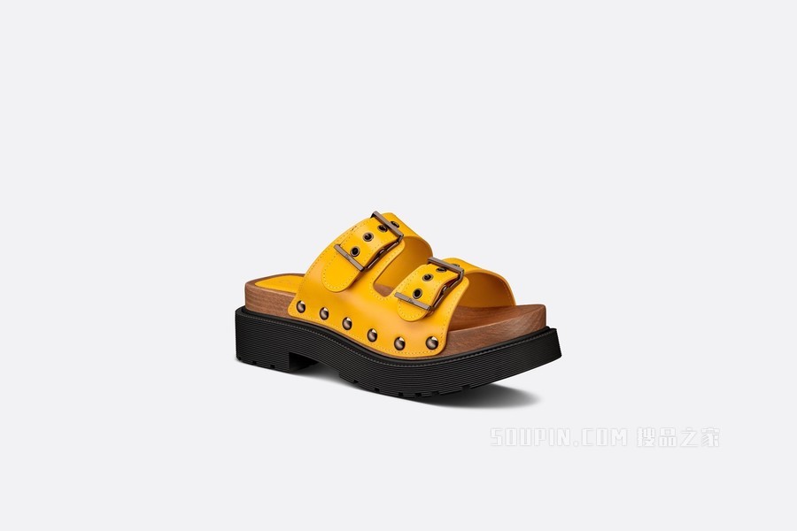 Diorquake 饰带凉鞋 黄色牛皮革