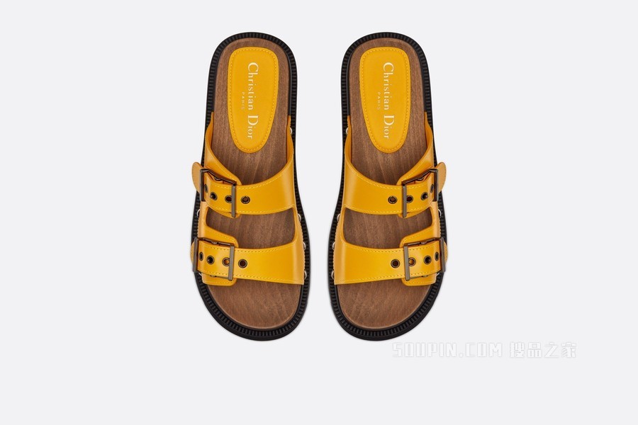 Diorquake 饰带凉鞋 黄色牛皮革