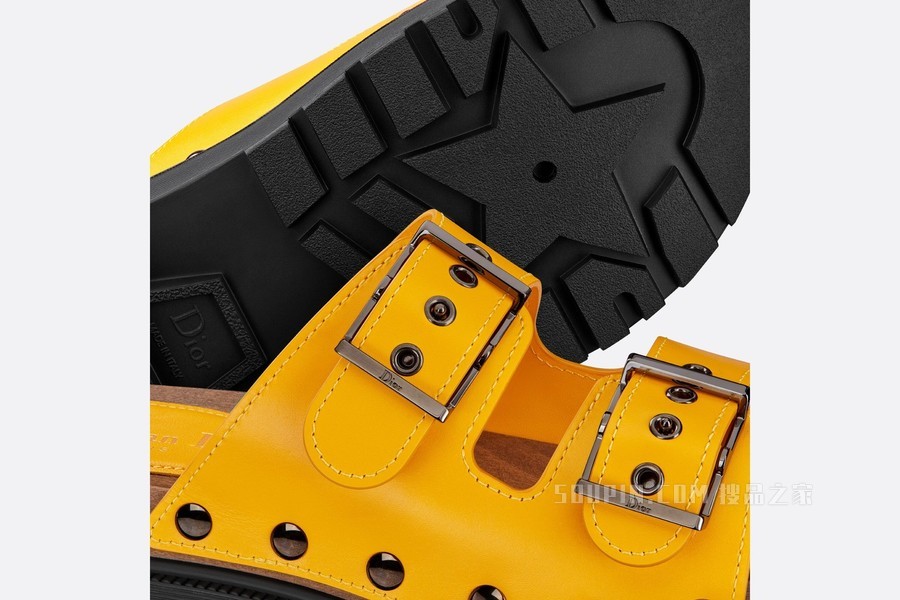 Diorquake 饰带凉鞋 黄色牛皮革