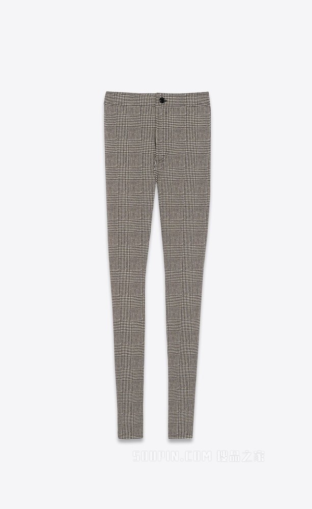 威尔士亲王针织修身长裤