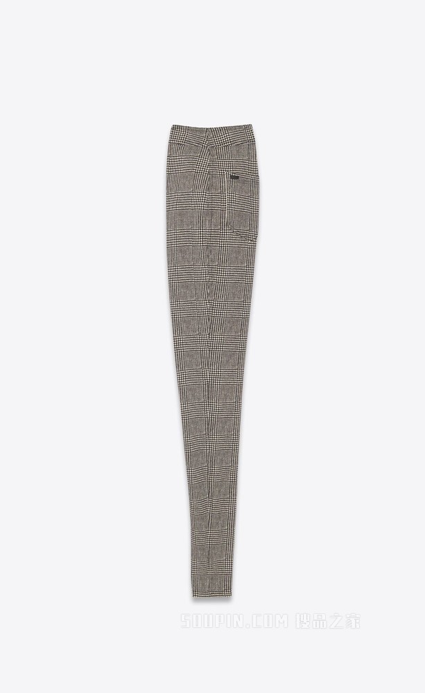 威尔士亲王针织修身长裤