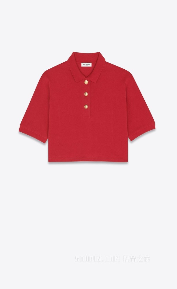 珠地棉短款polo衫
