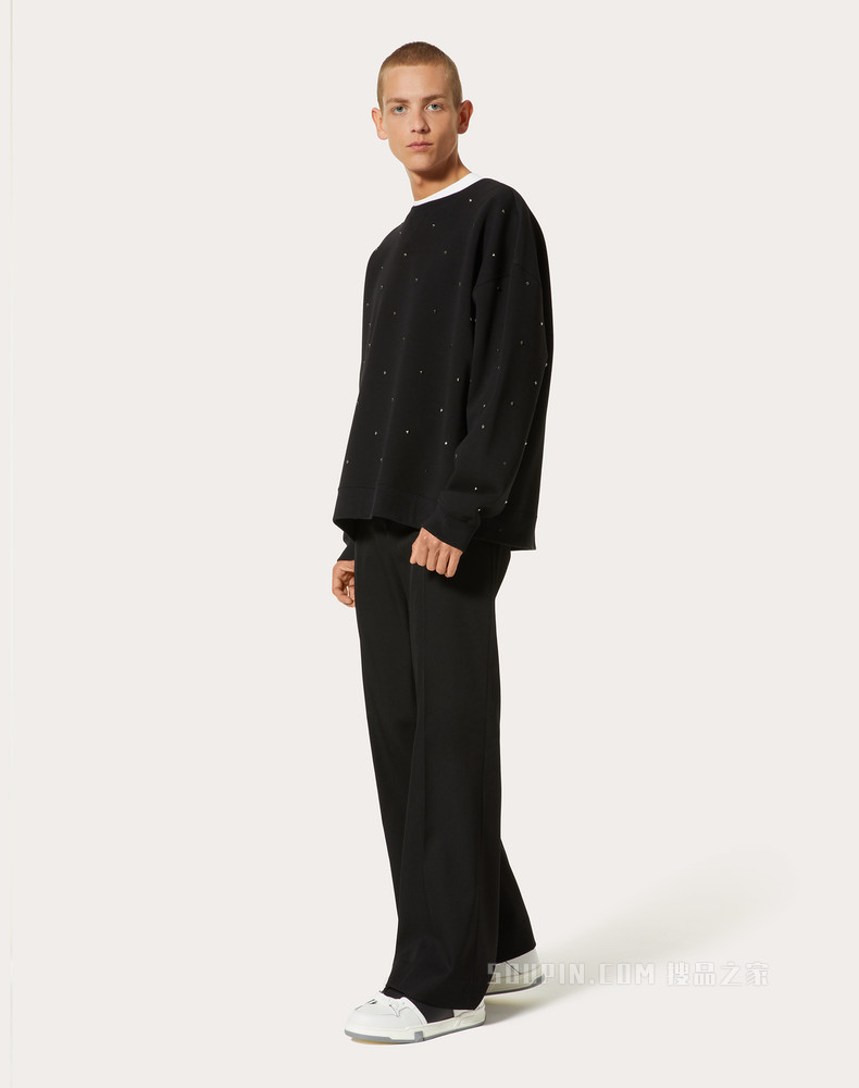 ROCKSTUD SPIKE铆钉棉质圆领卫衣