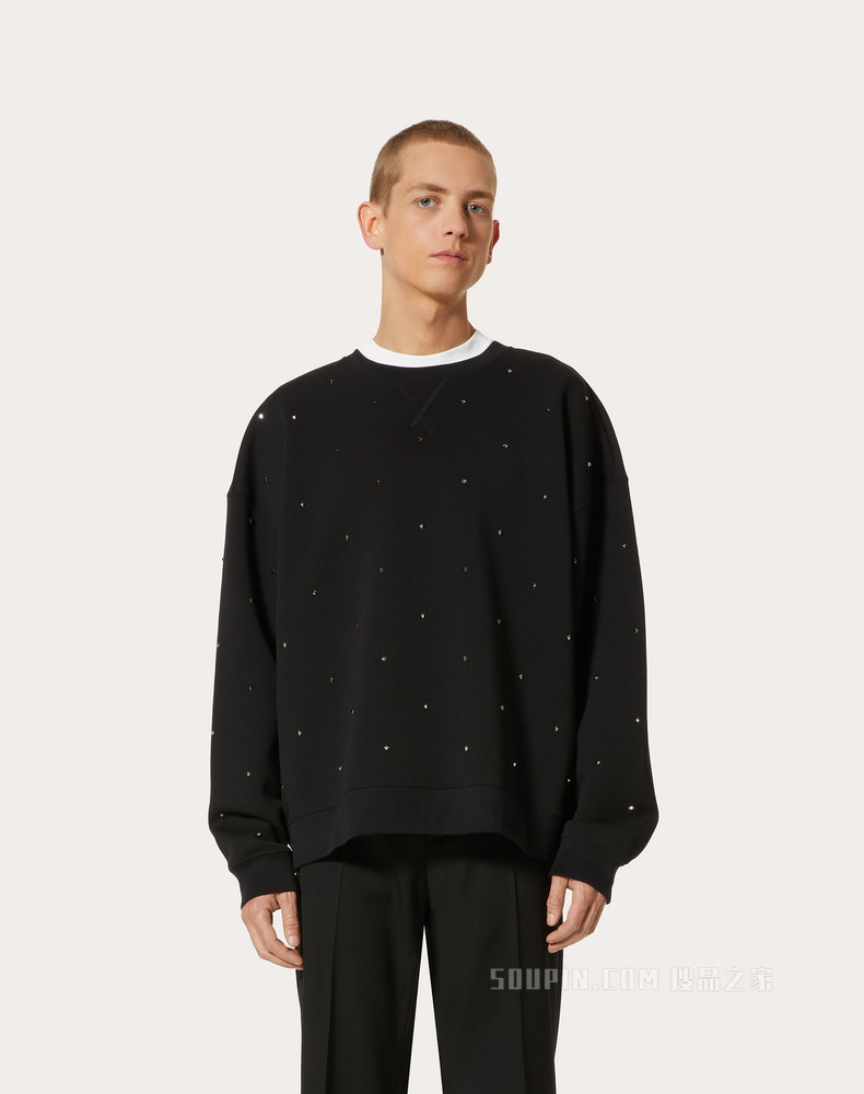 ROCKSTUD SPIKE铆钉棉质圆领卫衣
