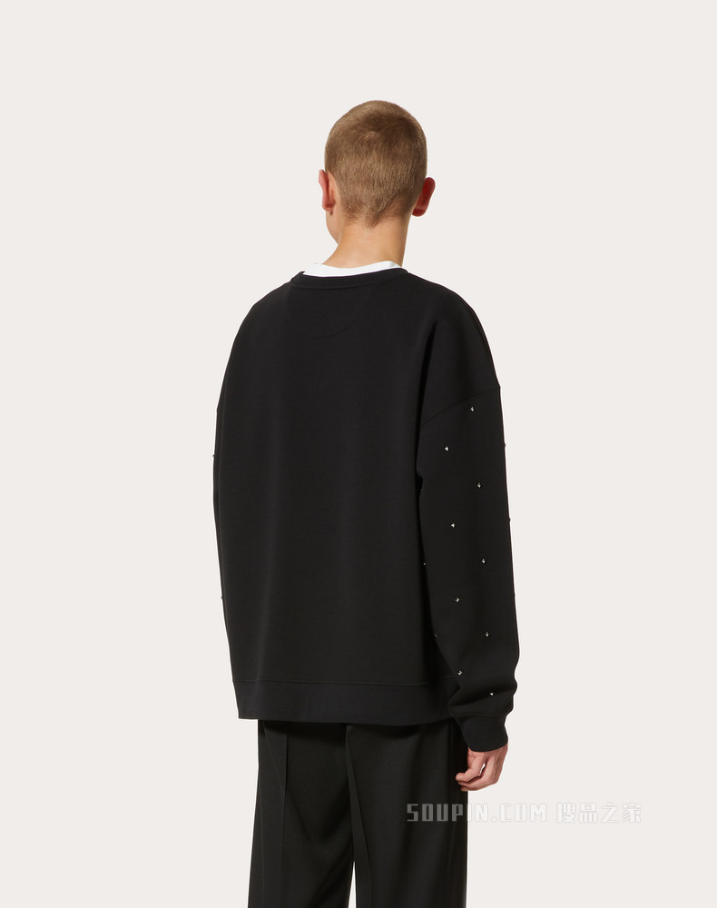 ROCKSTUD SPIKE铆钉棉质圆领卫衣