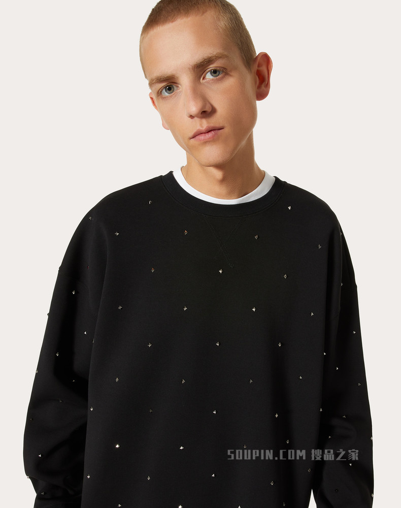 ROCKSTUD SPIKE铆钉棉质圆领卫衣