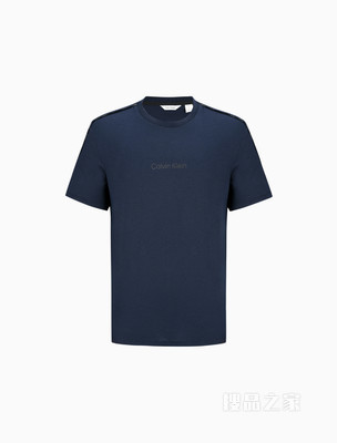 Calvin Klein 22春夏男士时尚圆领串标织带印花吸汗透气短袖T恤40HC212