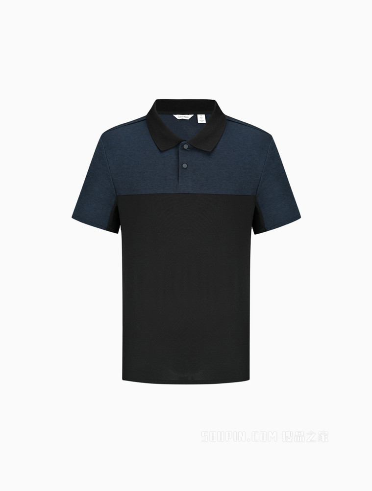 Calvin Klein 22春夏新款男士商务休闲拼色翻领透气短袖Polo衫40HC217