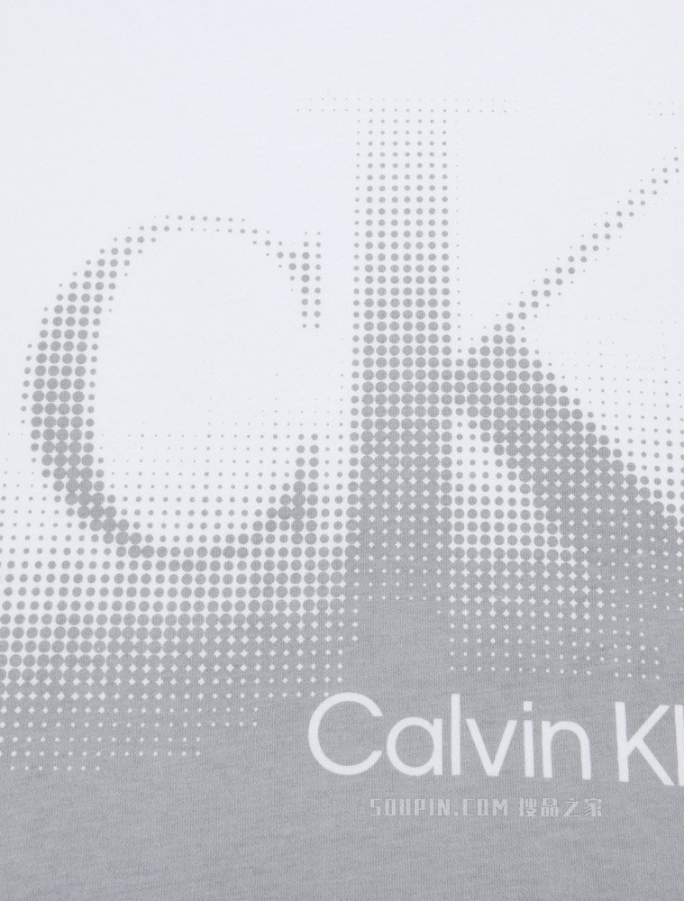 Calvin Klein 22春夏新款男士休闲圆领纯棉渐变色块短袖T恤40IC803