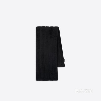 Stripped 人造毛皮围巾