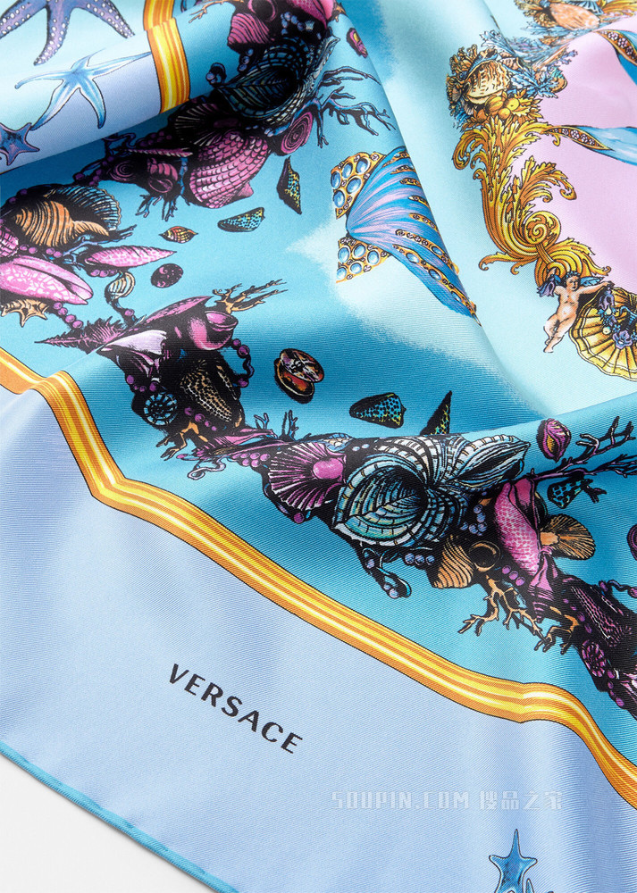 Trésor de la Mer印花真丝方巾
